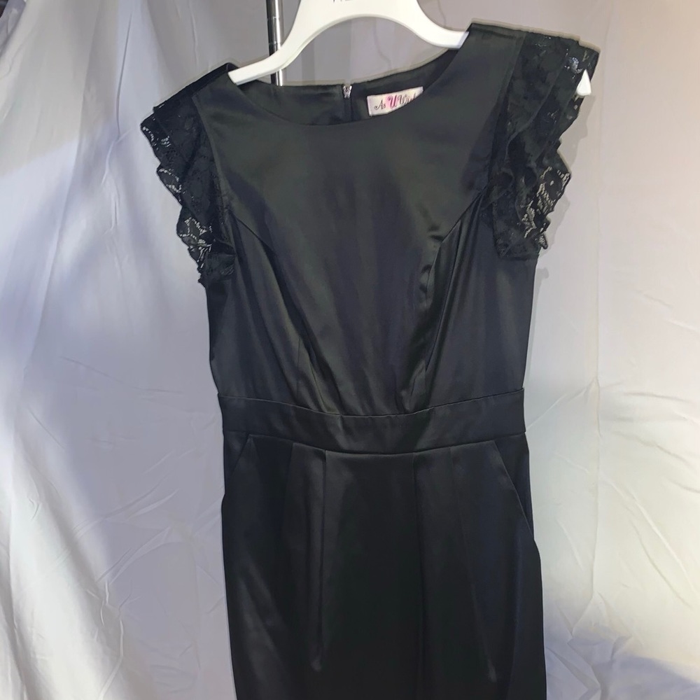 Black Dress with lace sleeves